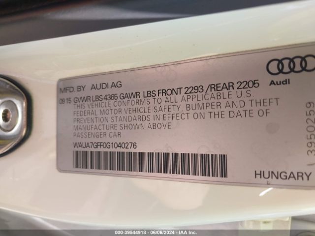 WAUA7GFF0G1040276 Audi A3 1.8t Premium