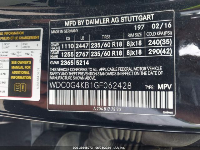 WDC0G4KB1GF062428 Mercedes-Benz Glc 300 4matic