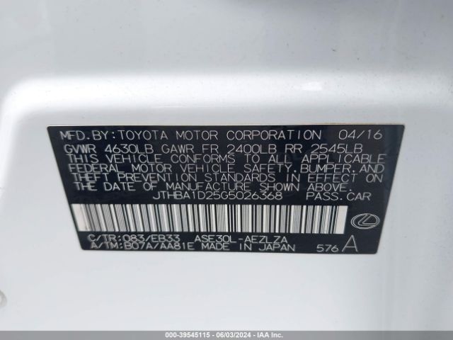 JTHBA1D25G5026368 Lexus IS 200T
