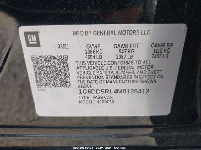 1G6DD5RL4M0135412 Cadillac Ct4 V-series