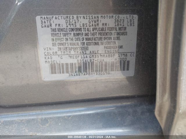 3N1AB7AP8HY330590 Nissan SENTRA S