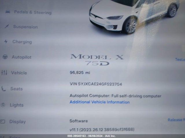 Tesla Model X 60d/70d/75d/90d 2016 5YJXCAE24GF023704 Image 15