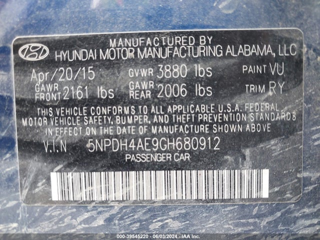 Hyundai Elantra Value Edition 2016 5NPDH4AE9GH680912 Image 9