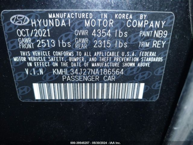 KMHL34J27NA186564 Hyundai Sonata Limited