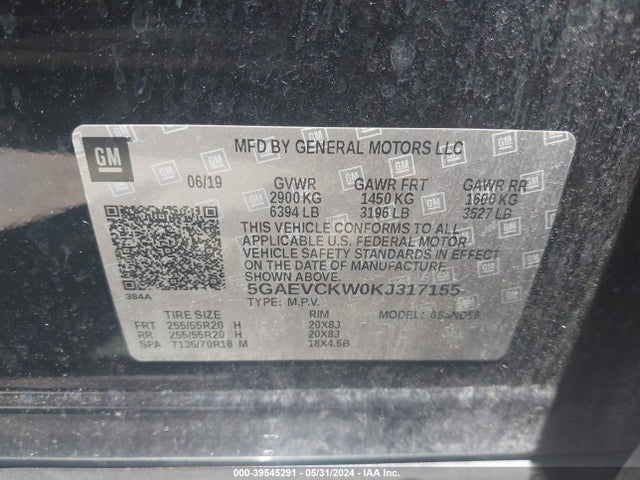 Buick Enclave Awd Avenir 2019 5GAEVCKW0KJ317155 Image 9