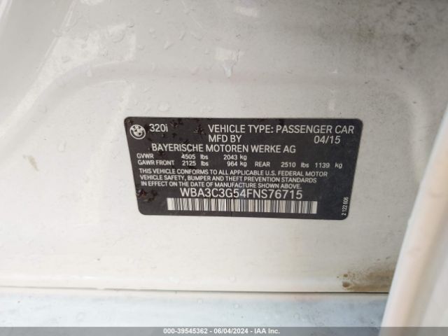 WBA3C3G54FNS76715 BMW 320i Xdrive