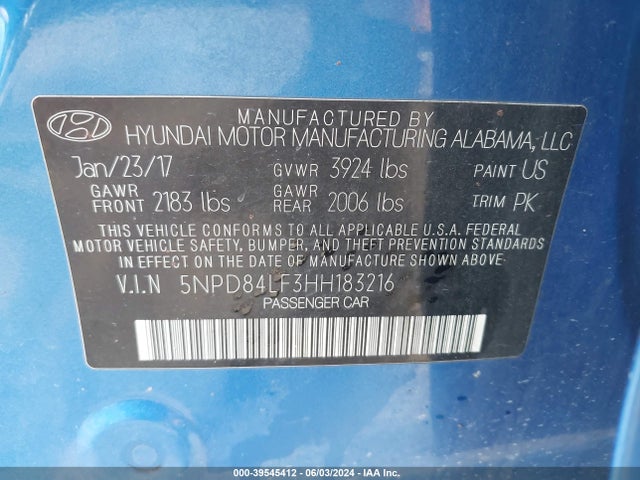 Hyundai ELANTRA SE 2017 5NPD84LF3HH183216 Image 9