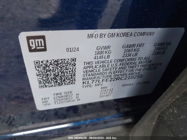 Chevrolet Trax Fwd Sp 2024 KL77LFE22RC210255 Image 9