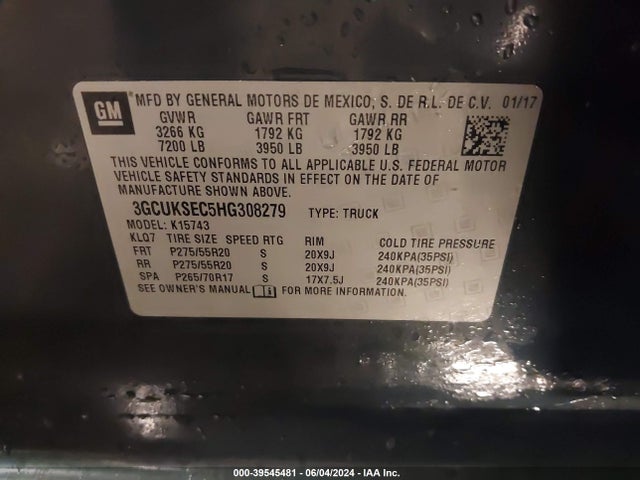 Chevrolet Silverado 1500 2lz 2017 3GCUKSEC5HG308279 Image 9