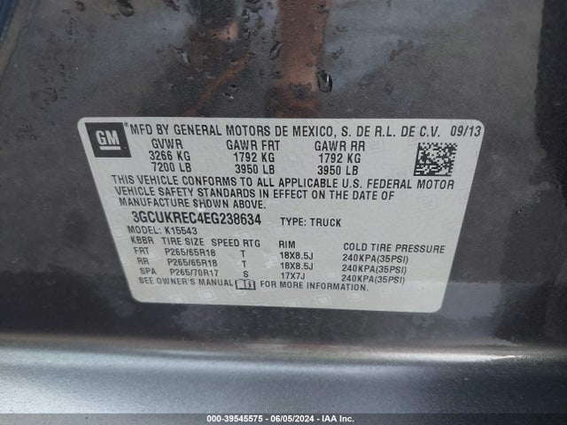 Chevrolet Silverado 1500 1lt 2014 3GCUKREC4EG238634 Image 9