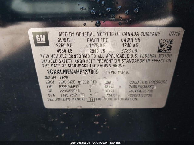 2GKALMEK4H6137009 GMC Terrain Sle-1