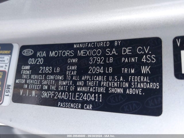 KIA mpi nu 2020 3KPF24AD1LE240411 Image 23