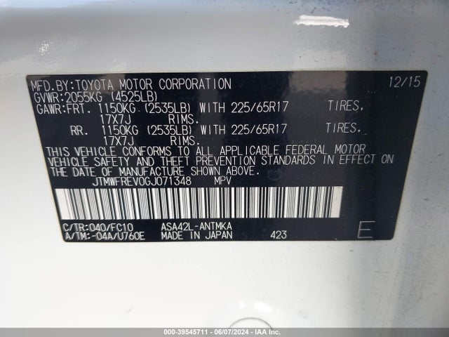 Toyota Rav4 Xle 2016 JTMWFREV0GJ071348 Image 9
