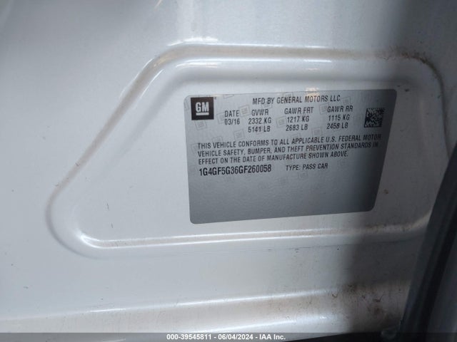 Buick Lacrosse Premium Ii 2016 1G4GF5G36GF260058 Image 9
