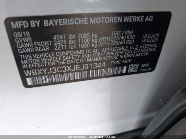 WBXYJ3C3XJEJ91344 BMW X2 Sdrive28i