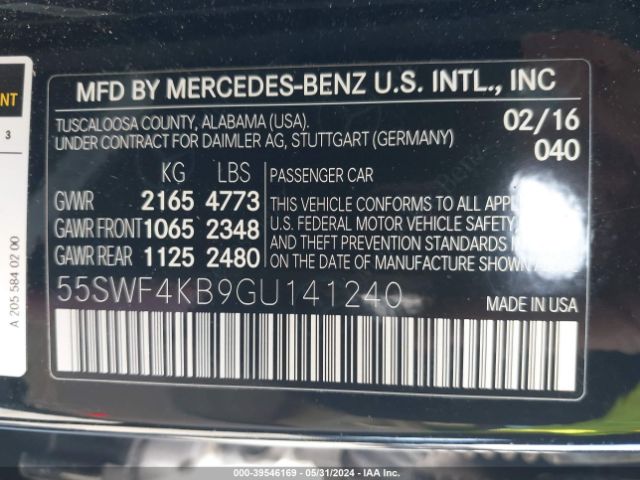 55SWF4KB9GU141240 Mercedes-Benz C 300 4matic/luxury 4matic/sport 4matic