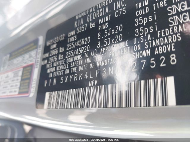 5XYRK4LF3NG127528 KIA SORENTO SX