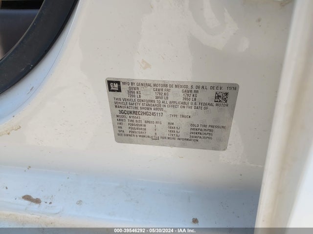 Chevrolet Silverado 1500 2lt 2017 3GCUKREC2HG245117 Image 9