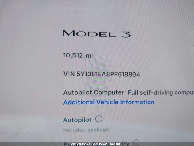 Tesla Model 3 Rear-wheel Drive 2023 5YJ3E1EA8PF618894 Image 15