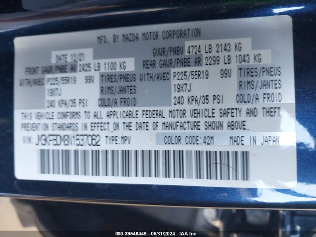 JM3KFBDM8N1537062 Mazda Cx-5 2.5 S Premium