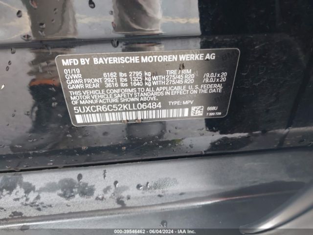 5UXCR6C52KLL06484 BMW X5 Xdrive40i