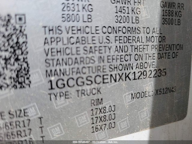 Chevrolet Colorado Lt 2019 1GCGSCENXK1292235 Image 9