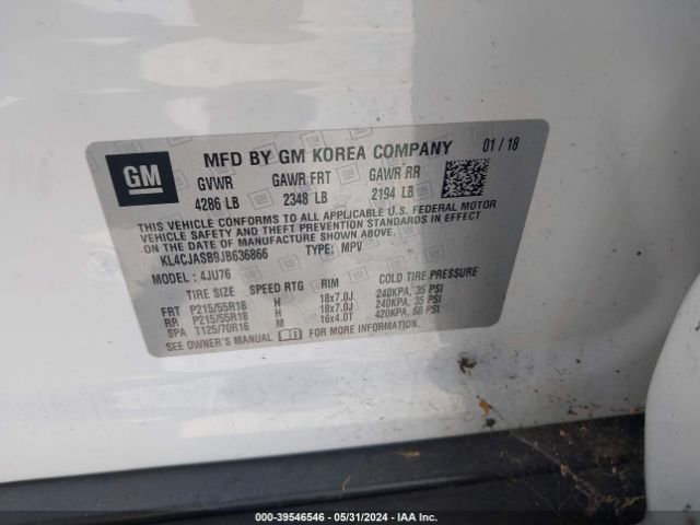 KL4CJASB9JB636866 Buick Encore Preferred