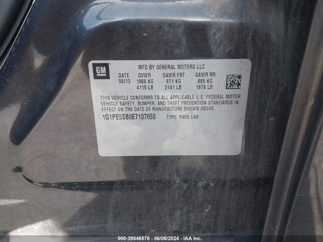 Chevrolet Cruze 2lt Auto 2014 1G1PE5SB9E7107650 Image 9