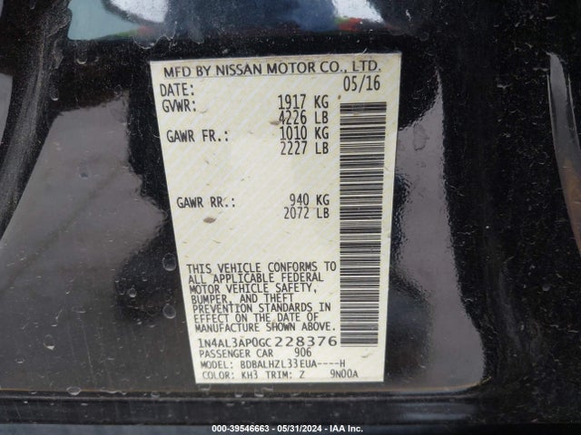 Nissan Altima 2.5 Sr 2016 1N4AL3AP0GC228376 Image 9