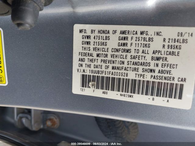 19UUB3F51FA000528 Acura Tlx V6 Tech
