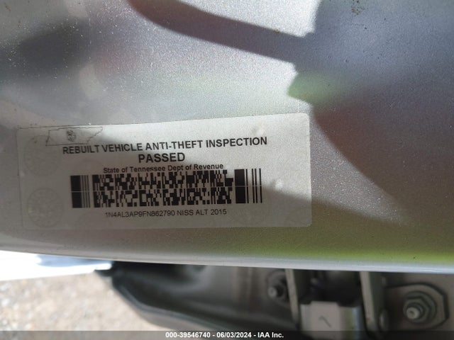 Nissan Altima 2.5 S 2015 1N4AL3AP9FN862790 Image 9