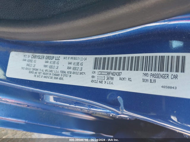 1C3CCCCB8FN624387 Chrysler 200 C