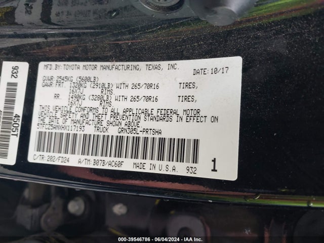 Aukcja sprzedaży 2017 Toyota Tacoma Trd Off Road, vin: 5TFCZ5ANXHX117193, numer aukcji: 39546786