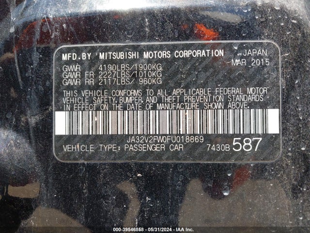 JA32V2FW0FU018869 Mitsubishi Lancer Se