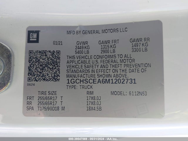 Chevrolet Colorado 2021 1GCHSCEA6M1202731 Image 9