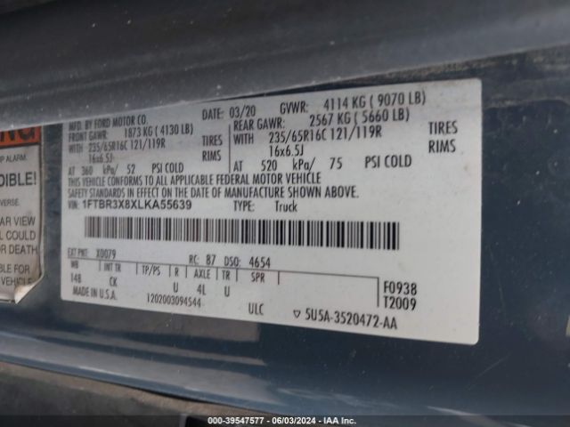 1FTBR3X8XLKA55639 Ford Transit-250 Cargo Van