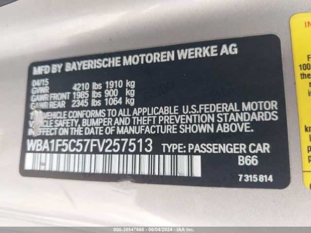 WBA1F5C57FV257513 BMW 228I