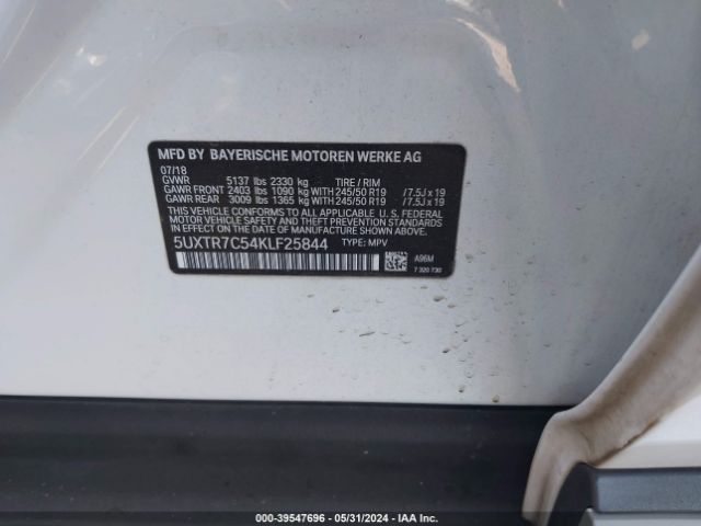 5UXTR7C54KLF25844 BMW X3 Sdrive30i