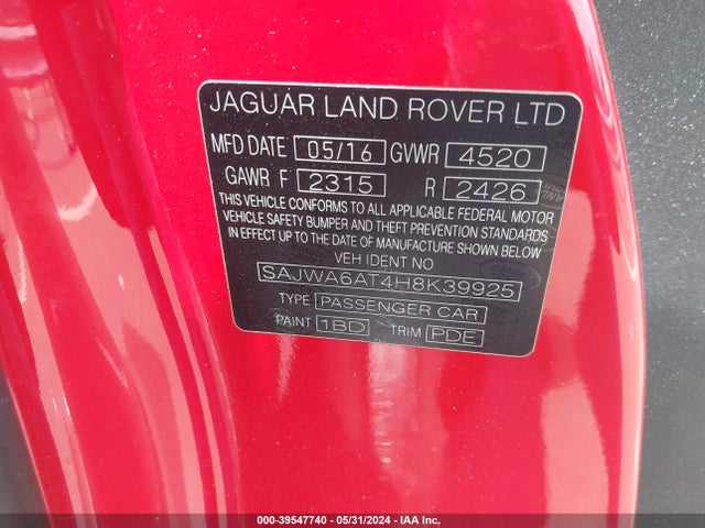 SAJWA6AT4H8K39925 Jaguar F-type Premium