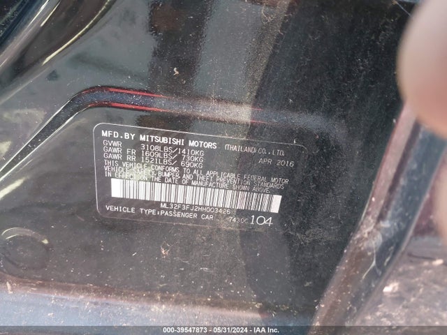 ML32F3FJ2HH003426 Mitsubishi Mirage G4 Es