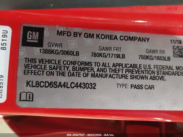 Chevrolet Spark Fwd 1lt Automatic 2020 KL8CD6SA4LC443032 Image 9