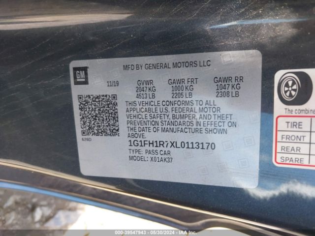 1G1FH1R7XL0113170 Chevrolet Camaro Rwd  2ss