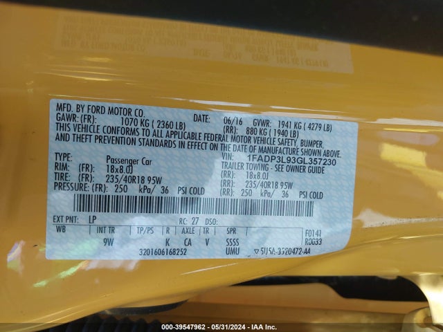 Ford FOCUS ST 2016 1FADP3L93GL357230 Image 9