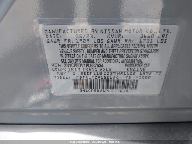 Nissan Kicks Sr Xtronic Cvt 2023 3N1CP5DV1PL537634 Image 9