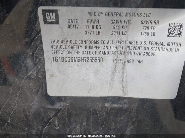 Chevrolet Cruze Ls Auto 2017 1G1BC5SM5H7255560 Image 9