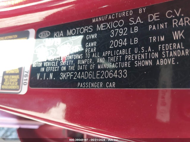 KIA Forte Lxs 2020 3KPF24AD6LE206433 Image 9