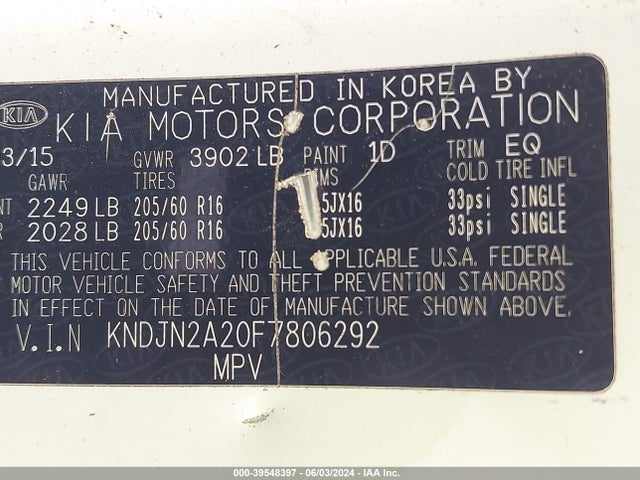 KIA Soul 2015 KNDJN2A20F7806292 Image 9