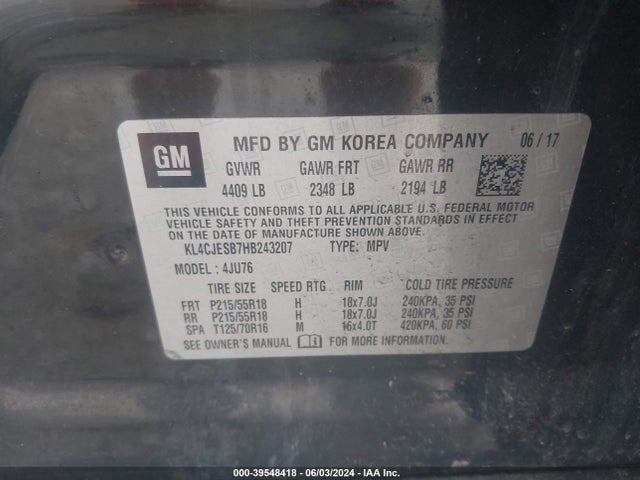 Buick Encore Preferred 2017 KL4CJESB7HB243207 Image 9