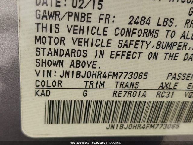 JN1BJ0HR4FM773065 Infiniti Qx50 Journey