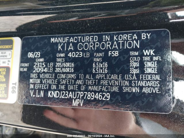 KNDJ23AU7P7894629 KIA SOUL LX